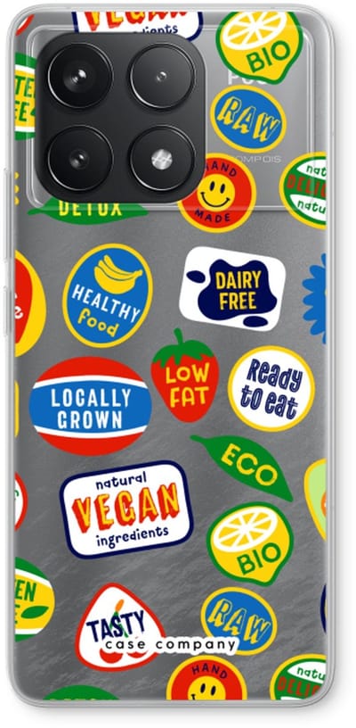 Case Company® - Hoesje geschikt voor Xiaomi Poco F6 Pro hoesje - Fruitsticker - Soft Cover Telefoonhoesje - Bescherming aan alle Kanten en Schermrand