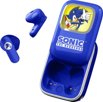Sonic the Hedgehog - draadloze oordopjes - schuifdisplay met LED verlichting - met oplaadcase - touch control - lange batterijduur