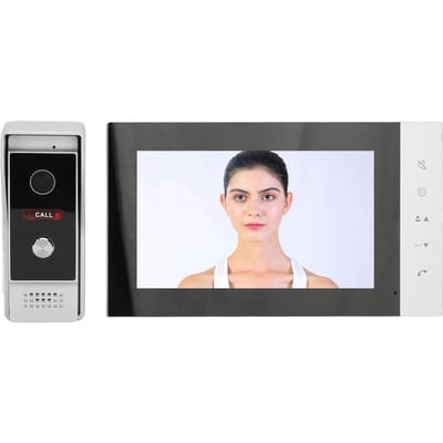 Système d'interphone vidéo Écran LED 7 pouces Caméra HD 2MP Interphone visuel Sonnette avec vision nocturne