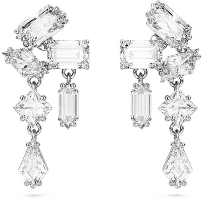 Swarovski Oorsieraden Mesmera 5689700 | zilver oorbellen met kristallen, korte hangende oorbellen voor speciale gelegenheid, luxe uitstraling