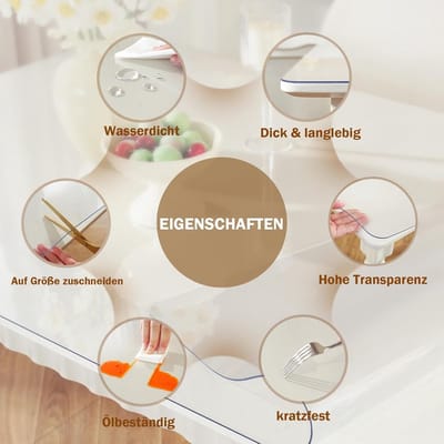 Tafelzeil Transparant - Plastic Tafelkleed - Tafel Beschermen - 1.5mm Dik PVC - 90x200 cm - Kristalhelder