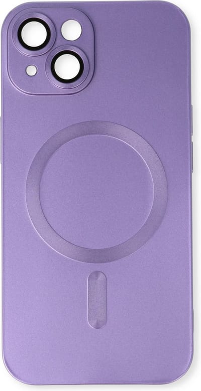 Casemania Hoesje Geschikt voor Apple iPhone 15 Plus - Paars - Matte Siliconen Back Cover - Geschikt voor Magsafe