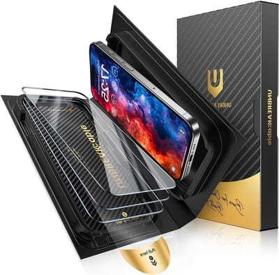iPhone 15 Plus Screen Protector [3-Pack] - Gehard Glas met Auto-Align Technologie, 9H Hardheid, Anti-Vingerafdruk, Ultra Duidelijk en Volledige Bescherming voor 6.3 Inch Scherm