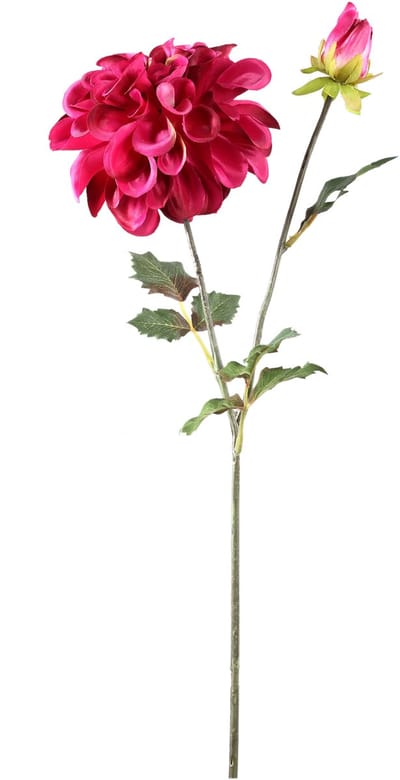 PTMD kunstbloem tak Dahlia flower pink spray with bud - bloem Dahlia