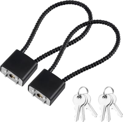 Robuuste Kabelslot met Sleutel - 2 Stuks Stalen Padlocks met Lange Shackle voor Fiets, Koffer en Tuinpoort, Inclusief 6 Sleutels en Geschikt voor Binnen en Buiten Gebruik