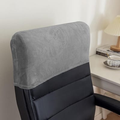 Fluweelzachte hoofdsteunhoezen voor bureaustoelen, geschikt voor computerbureaus en -stoelen, hoofdsteunhoezen, hoofdsteunbeschermers, stofwerende hoofdsteunhoezen (lichtgrijs, 2 stuks).