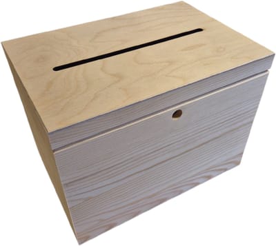 Enveloppenkist laag bruiloft - Enveloppendoos laag huwelijk - Luxe slot - Populieren multiplex - L 29,1 CM x B 20,1 CM x H 21,8 CM