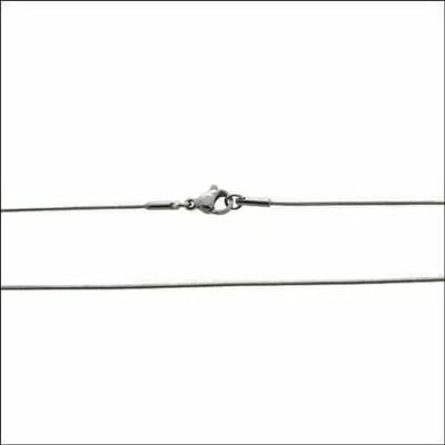 Aramat Jewels | Halskettingen | Zilverkleurige Slangenketting RVS – Ronde Snake Chain Dames Staal | 1.3mm / 45cm |45cm | | Staal | Volwassenen | Verkleurd niet