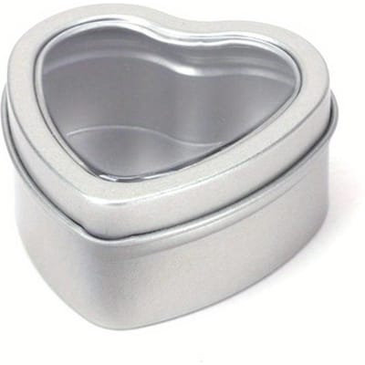 Hartvormige Metalen Doos Aluminium Blikje voor Crème Balsem Nagel Kaars Cosmetische Container Navulbaar Thee Blikjes Snoep Verpakking Doos zilver