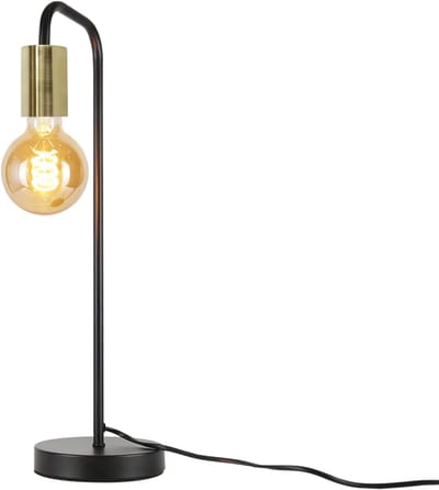 Glitzerlife - Tafellamp - Retro Industriel - 1xE27 - Metaal - Ø14cm - Zwart-Goud