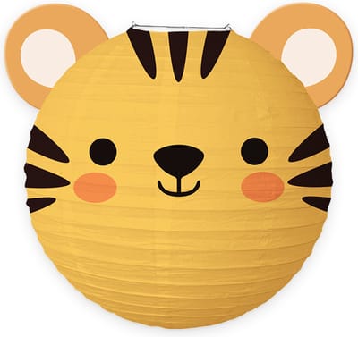 Sint Maarten Lampion Kind Treklampion Sint Maarten Dierenhoofdjes Jungle Feest Verjaardag Versiering Tijger - 1 Stuk