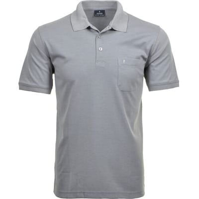 Ragman Softknit Poloshirt Breast Pocket Pima Cotton Mix Silver / male