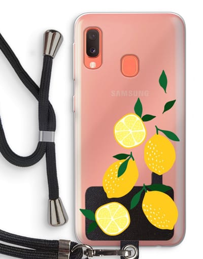 Case Company® - Hoesje met koord geschikt voor Samsung Galaxy A20e hoesje met Koord - You're my lemon - Telefoonhoesje met Zwart Koord - Bescherming aan alle Kanten en Over de Schermrand
