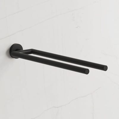 Kronenbach Lima 2.0 Black towel rail 2-arm 44.5 cm, rigid 29.200.075.0005