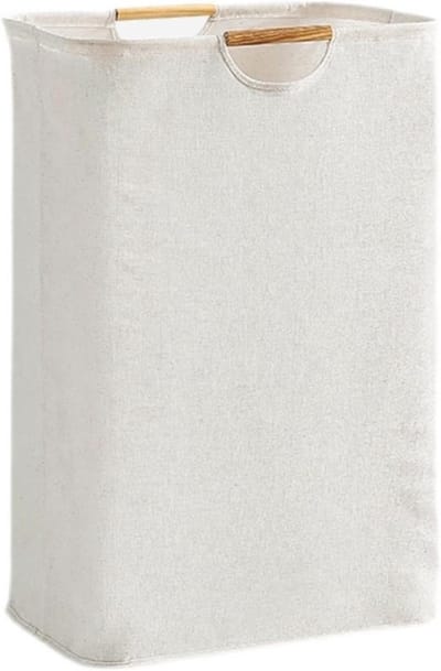 KZQ Wasmand - Wasmand opvouwbaar - Wasmand Beige - 55x40x27 cm Opvouwbare Mand - Badkamermand Handvat - Perfect voor Slaapkamer - Badkamer - Slaapzaal - Wasruimte - Feestdecoratie - Kerst