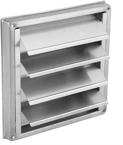 Ronde RVS Ventilatiepijp Uitmonding 100mm - Vierkante Muurvent voor Droger en Afvoer