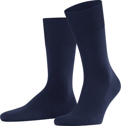FALKE ClimaWool eenkleurig wol lyocell sokken heren blauw - maat 39-40