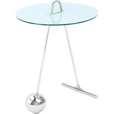 Padiro ronde bijzettafel Ø 46 x 60 cm - zilver en wit - Modern Art-Déco Glamour Look - met marmerenpatroon - glazen tafelblad - stalen onderstel