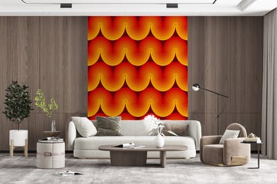 Behang - Fotobehang Design - Retro - Rood - Abstract - Breedte 165 cm x hoogte 220 cm