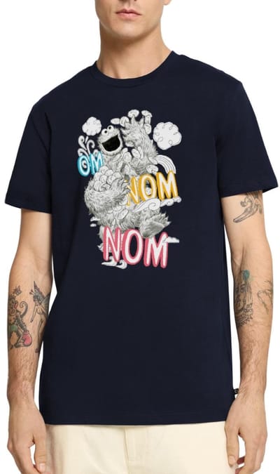 Sesamstraat Koekiemonster Om Nom Cookies Premium T Shirt Heren