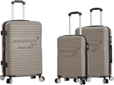 Madisson - Reiskofferset - Koffers - 3 stuks - Reiskoffer met 4 wielen - champagne