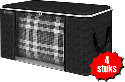 Opbergtas Kleding - Zwart - 4 Stuks - Organizer voor Dekbed – Opbergzak – Opbergers voor Seizoenskleding