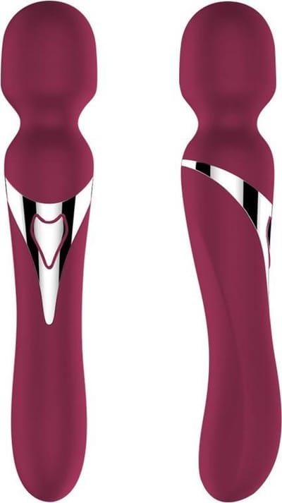 Power Escorts - Vibrator - Stimulator - Siliconen Dual Massager Pulsator - USB - 7 Functie - Rode Wijn