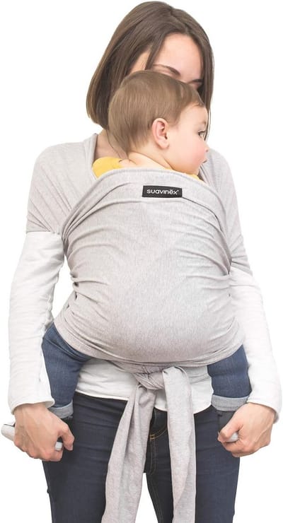Draagdoek - Baby draagzak - Baby dragen - Fysiologische houding - 475 cm - Grijs