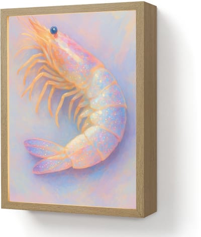 Wandlamp 30x40 cm - Oplaadbaar - Garnaal - Subtiele structuur - Blauw - Roze - Wandlampen binnen woonkamer - Slaapkamer lamp - Decoratieve nachtlamp - Vloerlamp draadloos