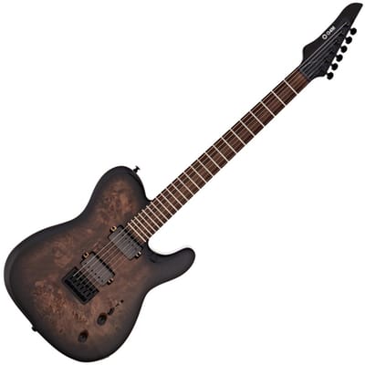 G4M 734 Pro Elektrische Gitaar, Black Burl Burst