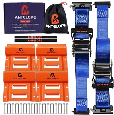 Heavy Duty Tie-Down Kit voor 10"-23" wielen - 2" x 6" Strap Set - 4 Stuks