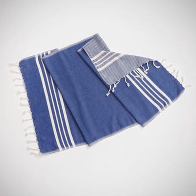 Lalay Kleine Hamamdoek Krem Sultan Royal Blue 100x50cm - royal blue - 100 - 50 - dunne katoenen handdoek - sneldrogende saunahanddoek (niet geschikt als lendendoek)