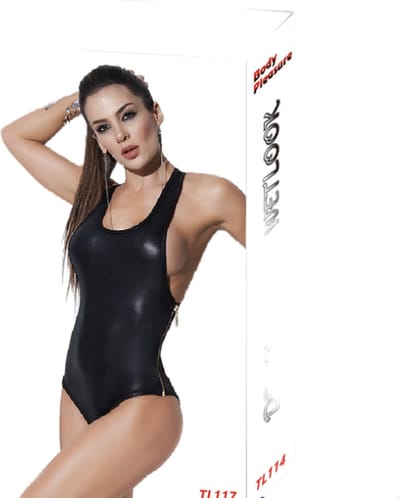 Body Pleasure Wetlook Body met Strakke Pasvorm – Maat S/M – Cadeaubox – TL117