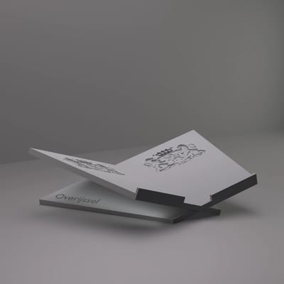 3d-gezellig Boekenstandaard Overijssel - Boekensteun - Boekenhouder - Book Holder - 37*25*10 cm - Grijs - 100% gerecycled PLA (bioplastic)