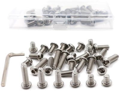 Set van 30 Stuks 1/4 Inch Binnen Hexagon Schroeven met Sleutel, Plug Invoegen en Adapter voor Camera Statief en Rig Cage Basisplaat in Plastic Opbergdoos