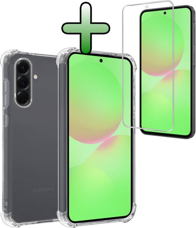 Hoesje Met Screenprotector - Geschikt voor Samsung Galaxy A36 - Sterk & Shockproof - Siliconen Case - Back Cover - Telefoon Hoes - Shock Proof - Transparant