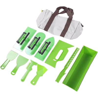 Kunststof Troffel Kit Lichtgewicht Ergonomisch Handvat Ronde   Spits Toelopende Troffels Stucwerk Set met Opbergtas voor Muurafwerking