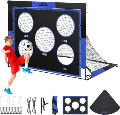 Verstelbare Pop-Up Voetbaldoelen voor Kinderen - 4' x 3' Draagbare Set voor Binnen en Buiten, Ideaal voor Spel en Training