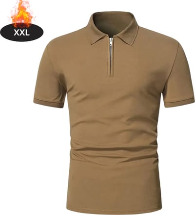 Livano Poloshirt Heren - T-Shirt Heren - Shirt - Overhemd - Polo Shirt - Khaki - XXL