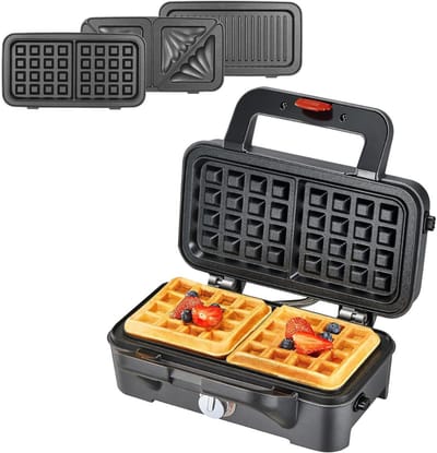 ApexArte® Wafelijzer met Verwisselbare Platen - Contact Grill - Tosti Apparaat
