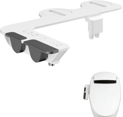 Bidet-Bidet voor in het toilet -Drie reinigingsfuncties - instelbaar warm en koud water - Dubbel sproeibalkontwerp - Zacht en niet-irriterend - Niet-elektrisch - Toilet bidet opzetstuk - Vermijd contact met bacteriën en vlekken - verbeterde versie