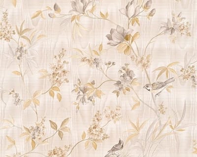 Vogels behang in mooie bloemen A.S. Création behang 95434-4