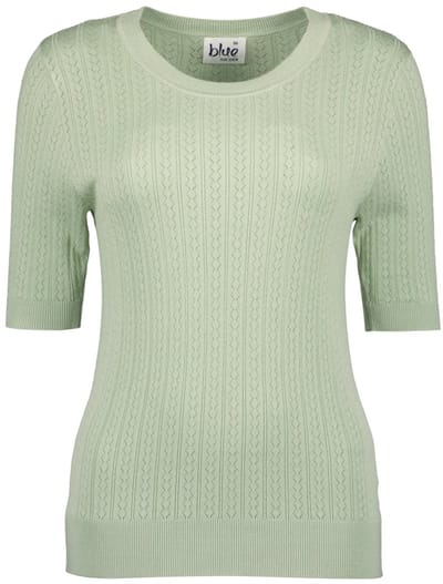 Blue Seven - Trui 147189 groen ronde hals korte mouw - maat 36