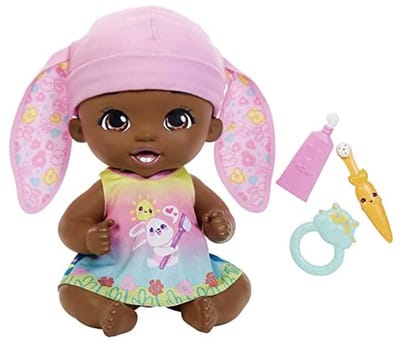 Tandenpoets Fun Bunny Baby Doll - Roze (30 cm) met Accessoires en Omkeerbaar Pakje - Geweldig Speelgoed voor Kinderen vanaf 2 Jaar