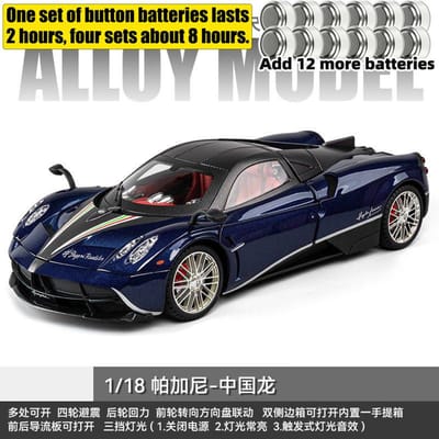 1:18 Pagani Huayra Roadster Italiaanse Luxe Hypercar Legering Raceauto Model Diecast Sportauto Model Simulatie Geluid & Licht Speelgoed
