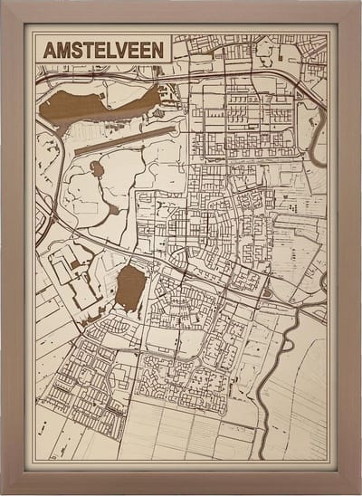 Decoratief Beeld - Houten Van Amstelveen - Hout - Bekroned - Bruin - 21 X 30 Cm