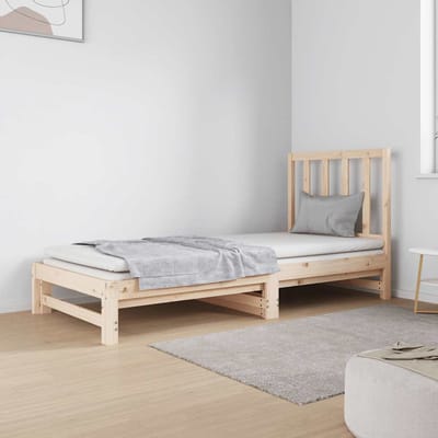 vidaXL - Slaapbank - uitschuifbaar - massief - grenenhout - 2x(90x190) - cm