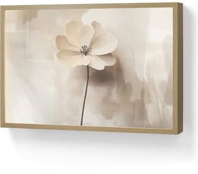 Wandlamp 60x40 cm - Oplaadbaar - Bloem - Beige - Verf - Schaduw - Wandlampen binnen woonkamer - Slaapkamer lamp - Decoratieve nachtlamp - Vloerlamp draadloos