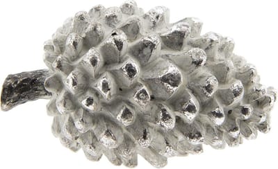Decoratie dennenappel 13*8*8 cm Zilverkleurig | 6PR2299ZI | Clayre & Eef