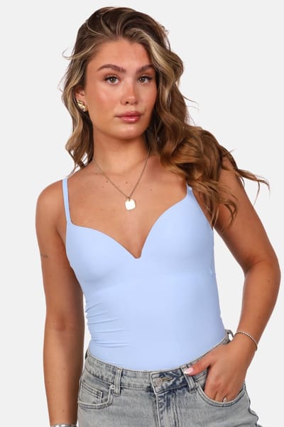 Getdrezzed Top - Maat: S - Body met voorgevormde cups lichtblauw